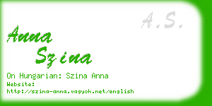 anna szina business card